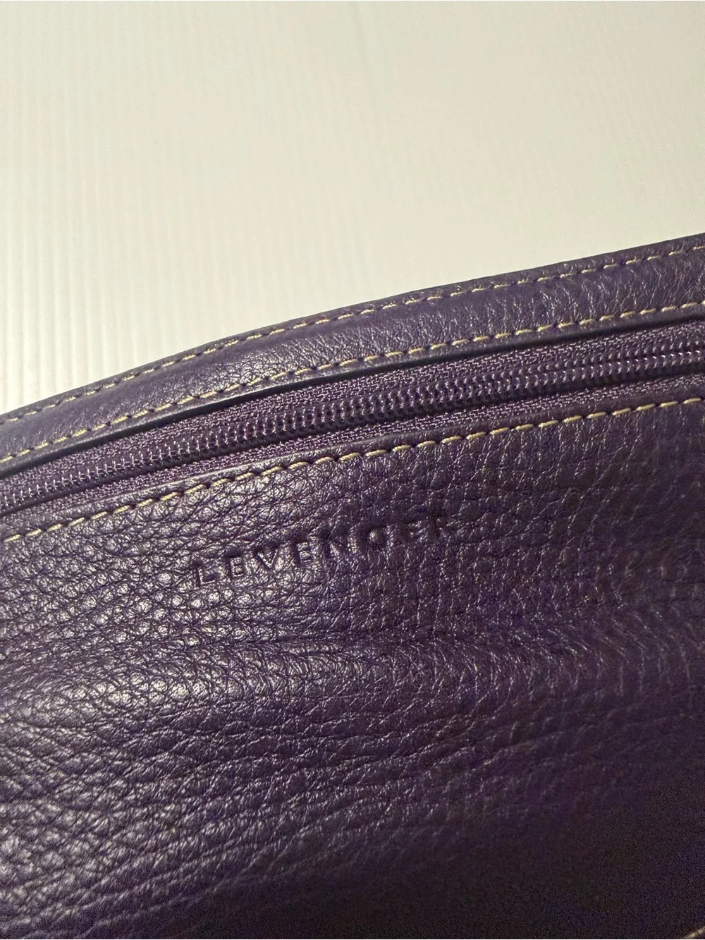 Levenger Purple Pebbled Leather Travel Jewelry Roll Organizer Case Snap Closure - Picture 4 of 9